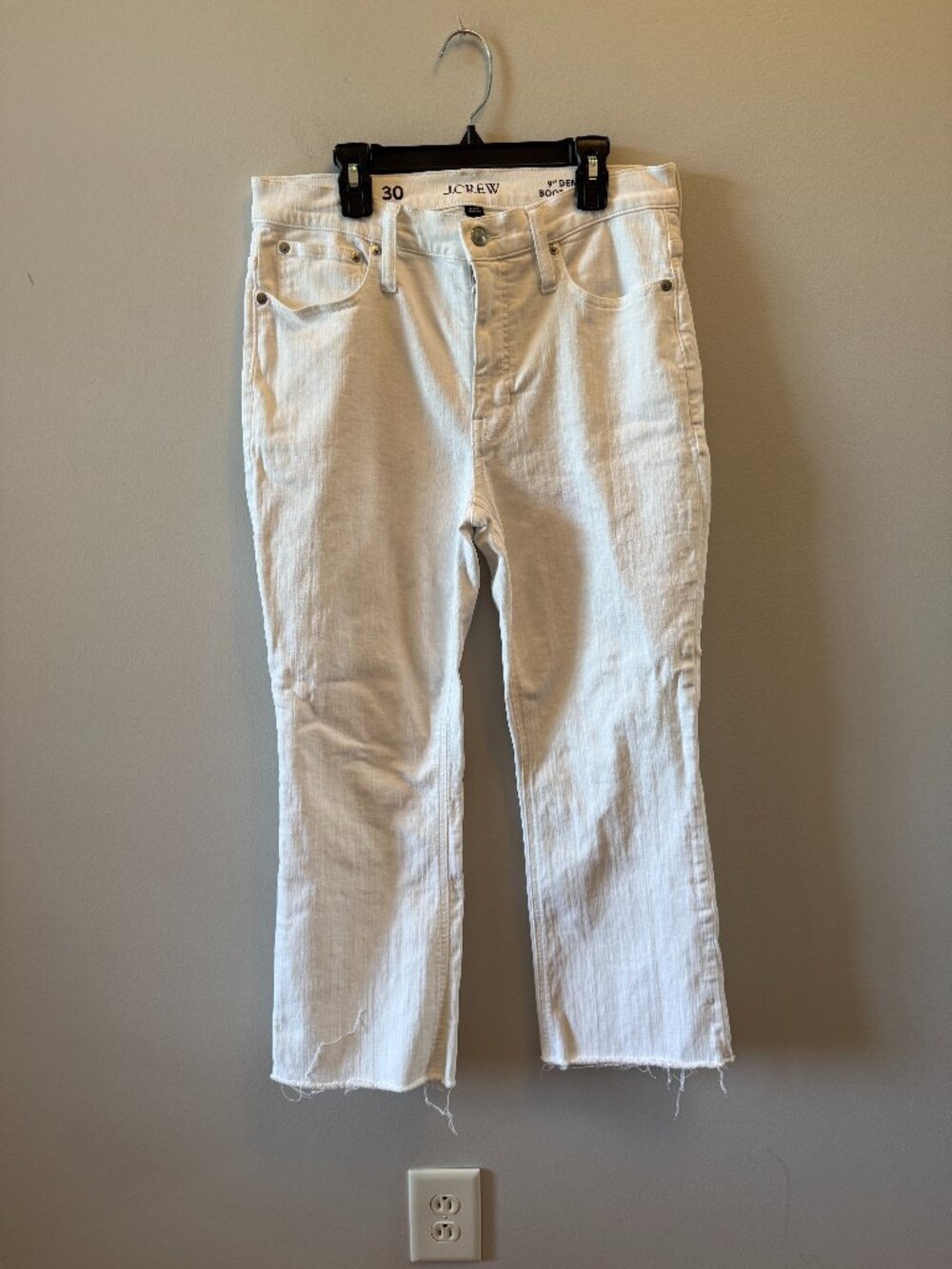 J.Crew Demi Bootcut Jeans Women's Size 30 White Stretch Denim